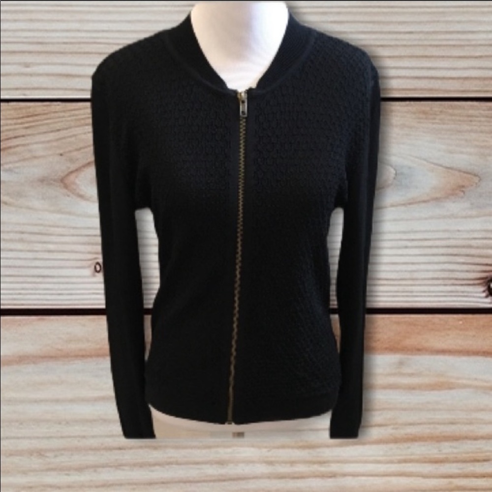 CAbi bomber black sweater -Size S - Picture 11 of 11